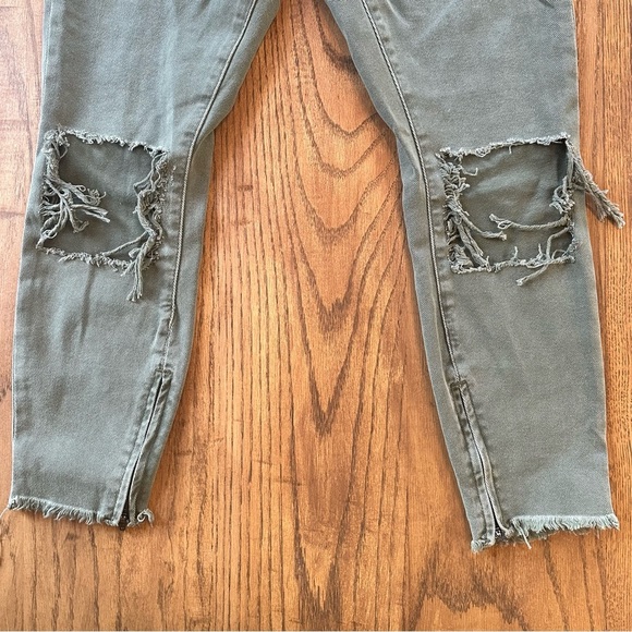 NWT One Teaspoon Freebirds Distressed High Waisted Pants Jeans Super Khaki Sz 27 - Picture 6 of 16